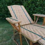 Long rattan chair - bamboo