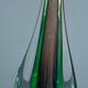 Green and red glass soliflore Sommerso Murano vase 1970