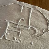 Old embroidered sheet, ec monogram