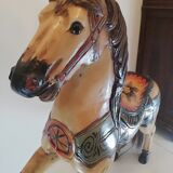Wooden merry-go-round horse or fairground carousel