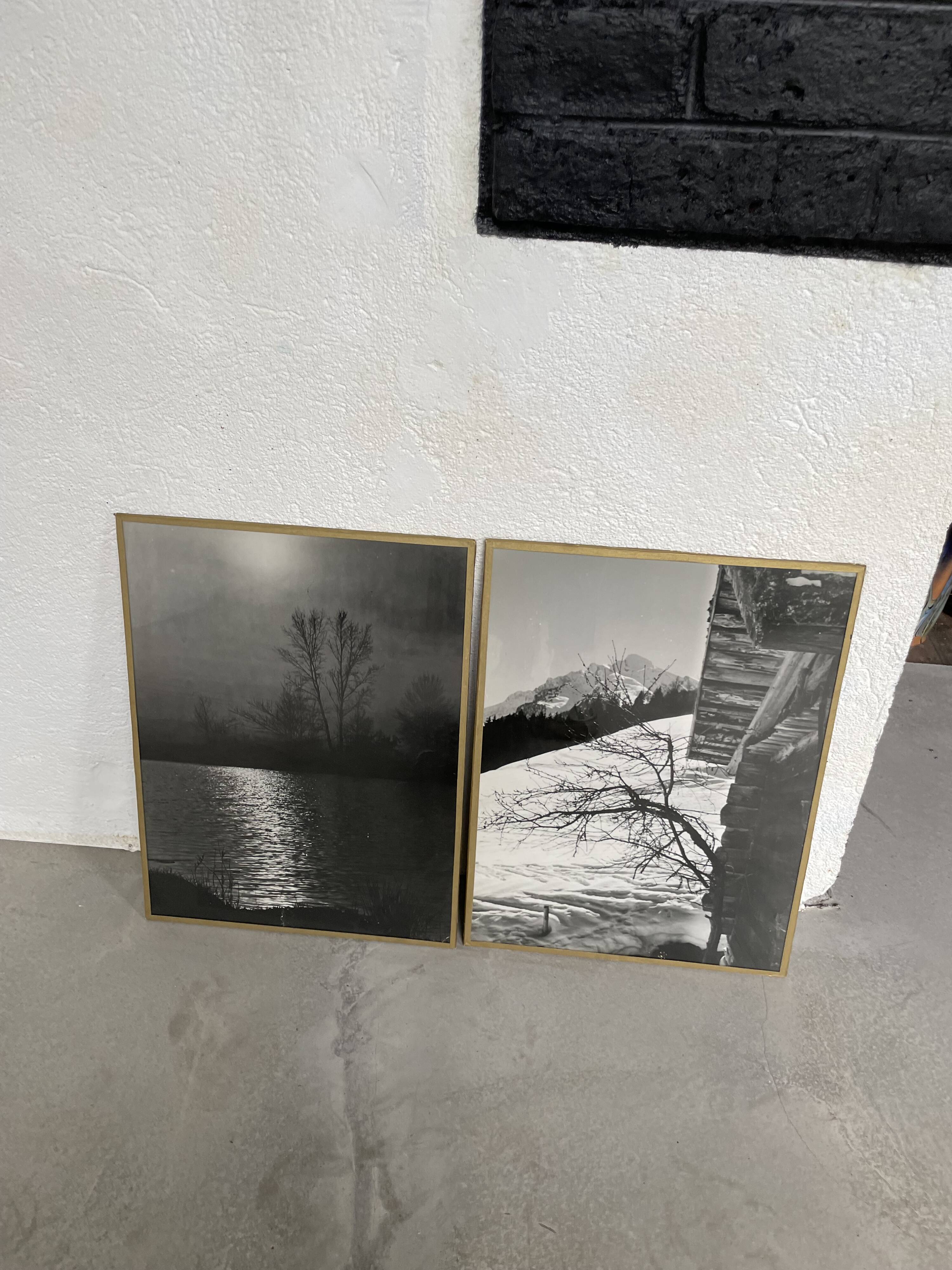 Old photographs lake and mountain