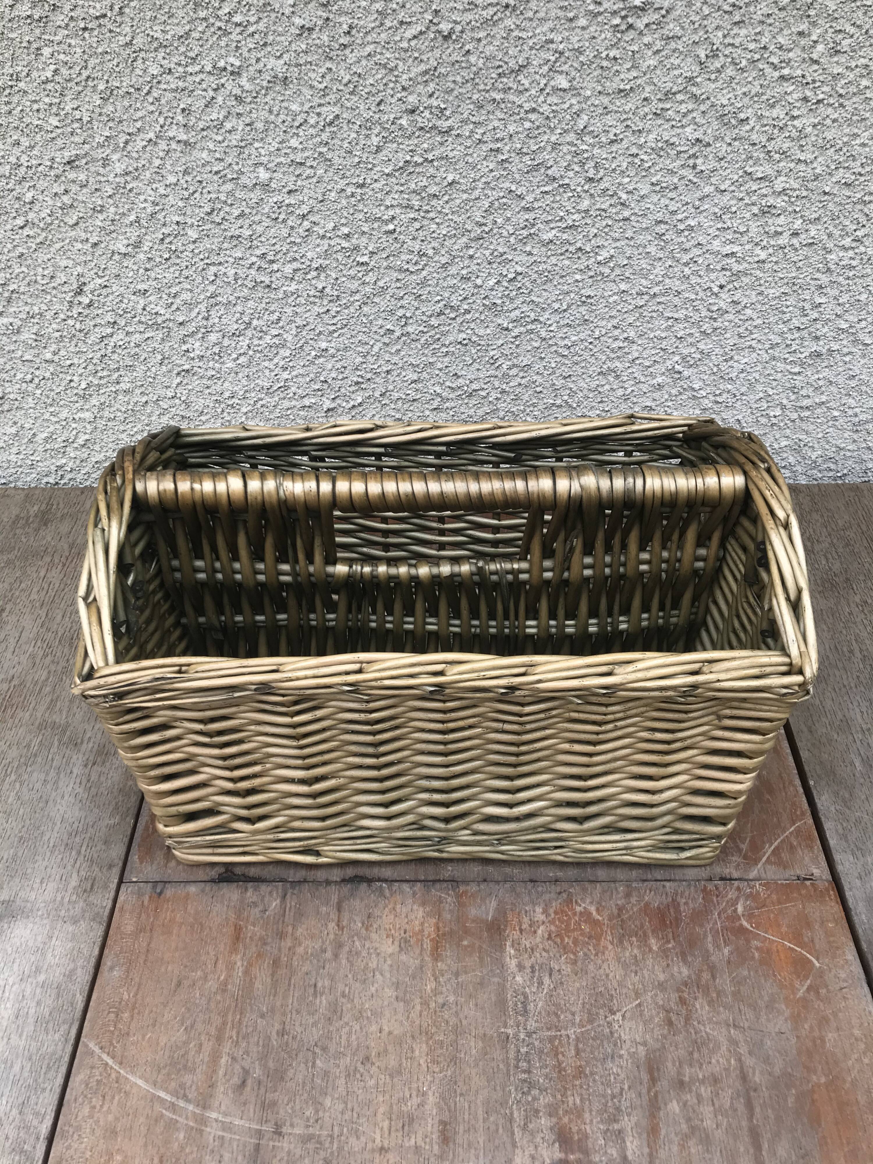 Rattan magazine rack