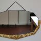 Miroir biseauté art déco dorée 65x38cm