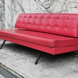 Red leatherette sofa, 1970s