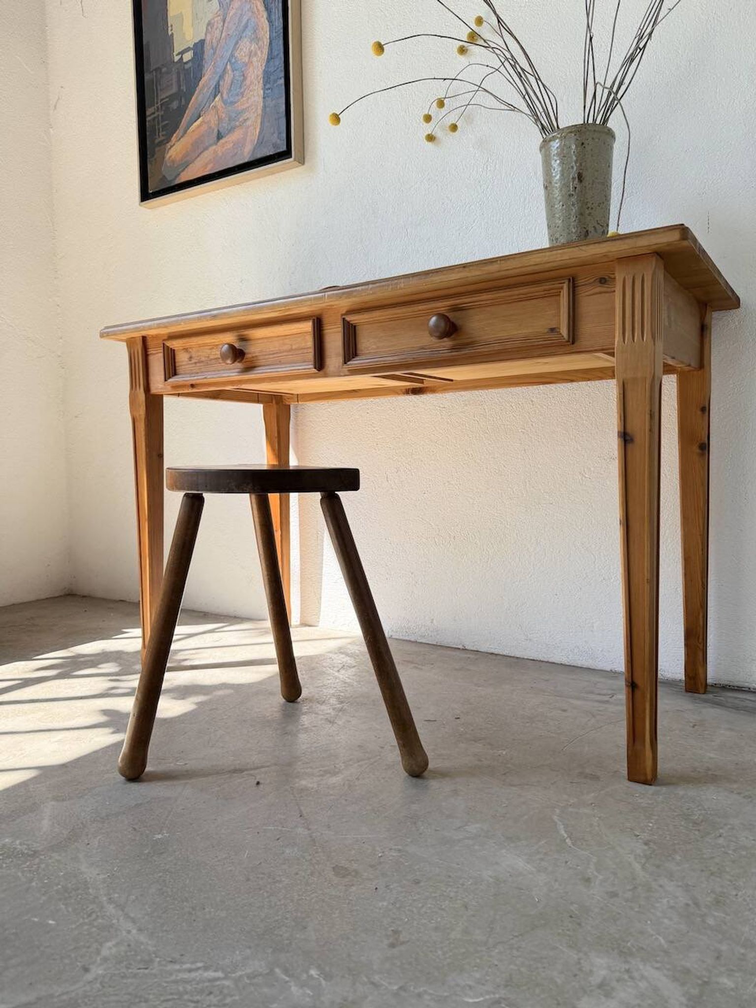 Oak tripod stool 1950
