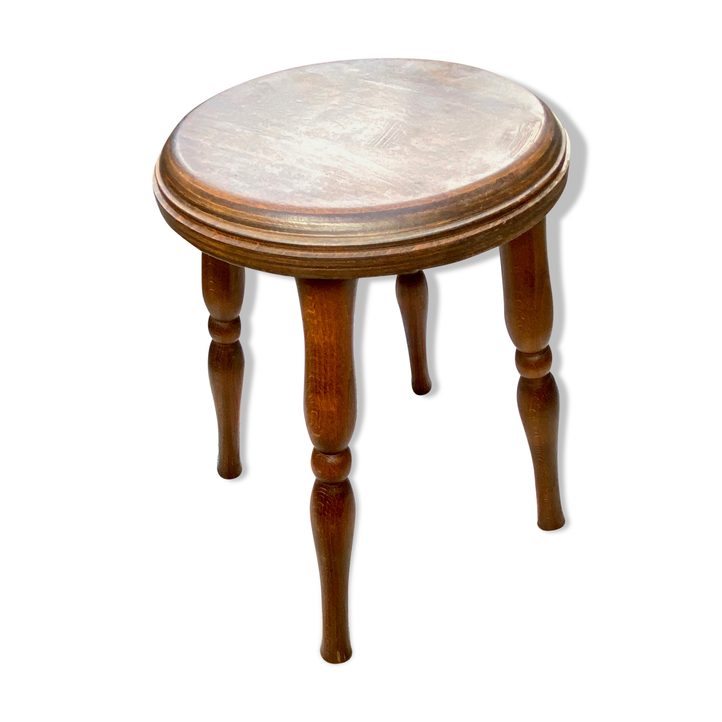 Vintage stool with turned wooden legs