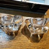 Crystal salt and pepper shaker box signed Daum from the 60s