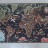 World map / Planisphere by Lucien Boucher for Air France