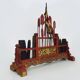 Antique Chinese board game in red and gold carved wood. 1950s