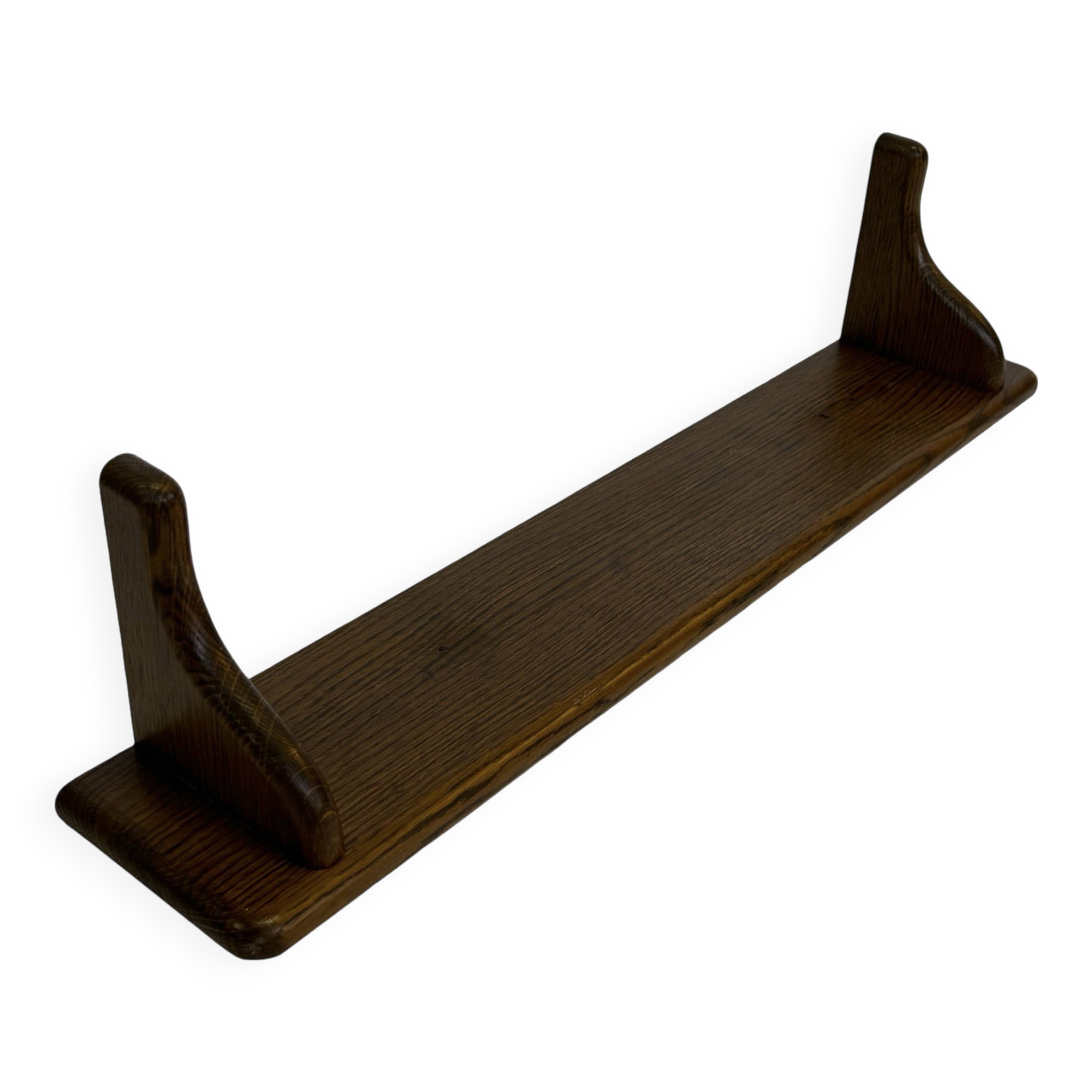 Vintage book shelf wall rack 1970s wood minimalist design