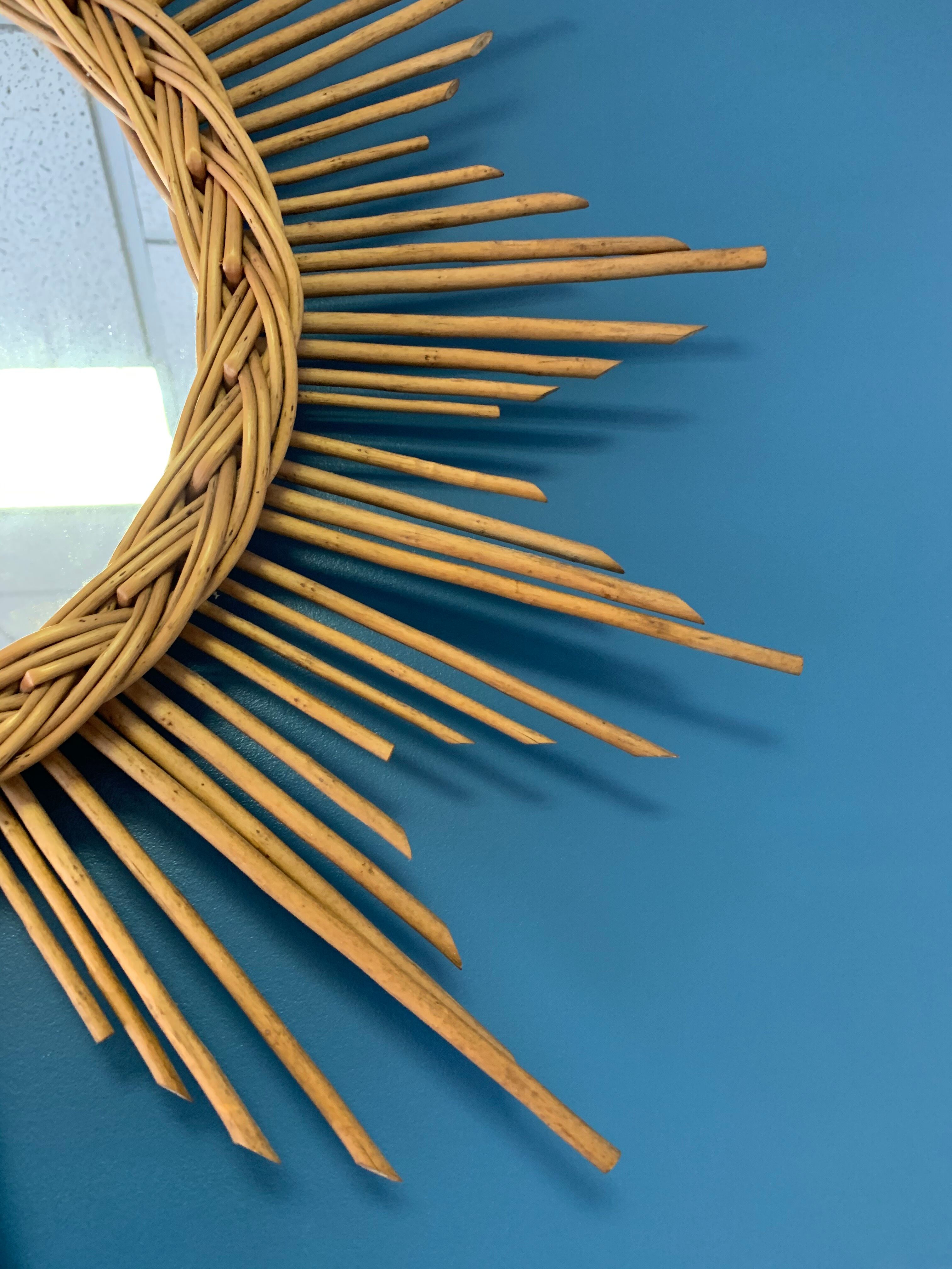 Wicker sun mirror 60cm