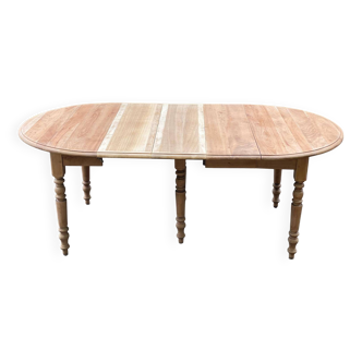 Table ronde extensible Louis Philippe XIXème à volet pliable 6 pieds 200cm