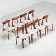 Harry Ostergaard set of eight dining chairs in teak Randers Denmark 1960