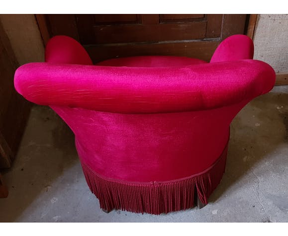Red velvet armchair