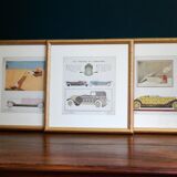 Art Deco illustration luxury car Delaunay Belleville by Benito in 1924