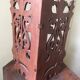 Small corner shelf in solid wood singable foldable art nouveau