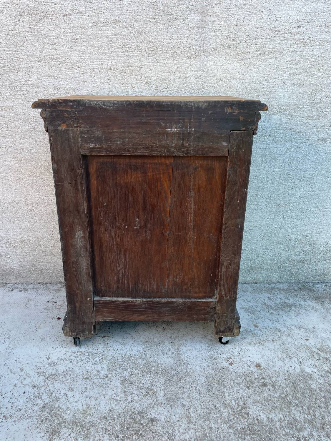 Small occasional console bedside cabinet in old Napoleon oak