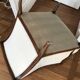 Original old armchair covered linen