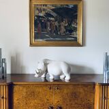Ensemble de 2 lampes de table chromées Hollywood Regency, Sciolari Italie années 1970