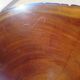 Tripod coffee table - solid okoumé wood - organic shape - brutalist style