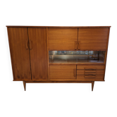 Buffet ou enfilade haute moderniste en teck, France vers 1960