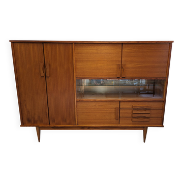 Buffet or high modernist sideboard in teak, France circa 1960.