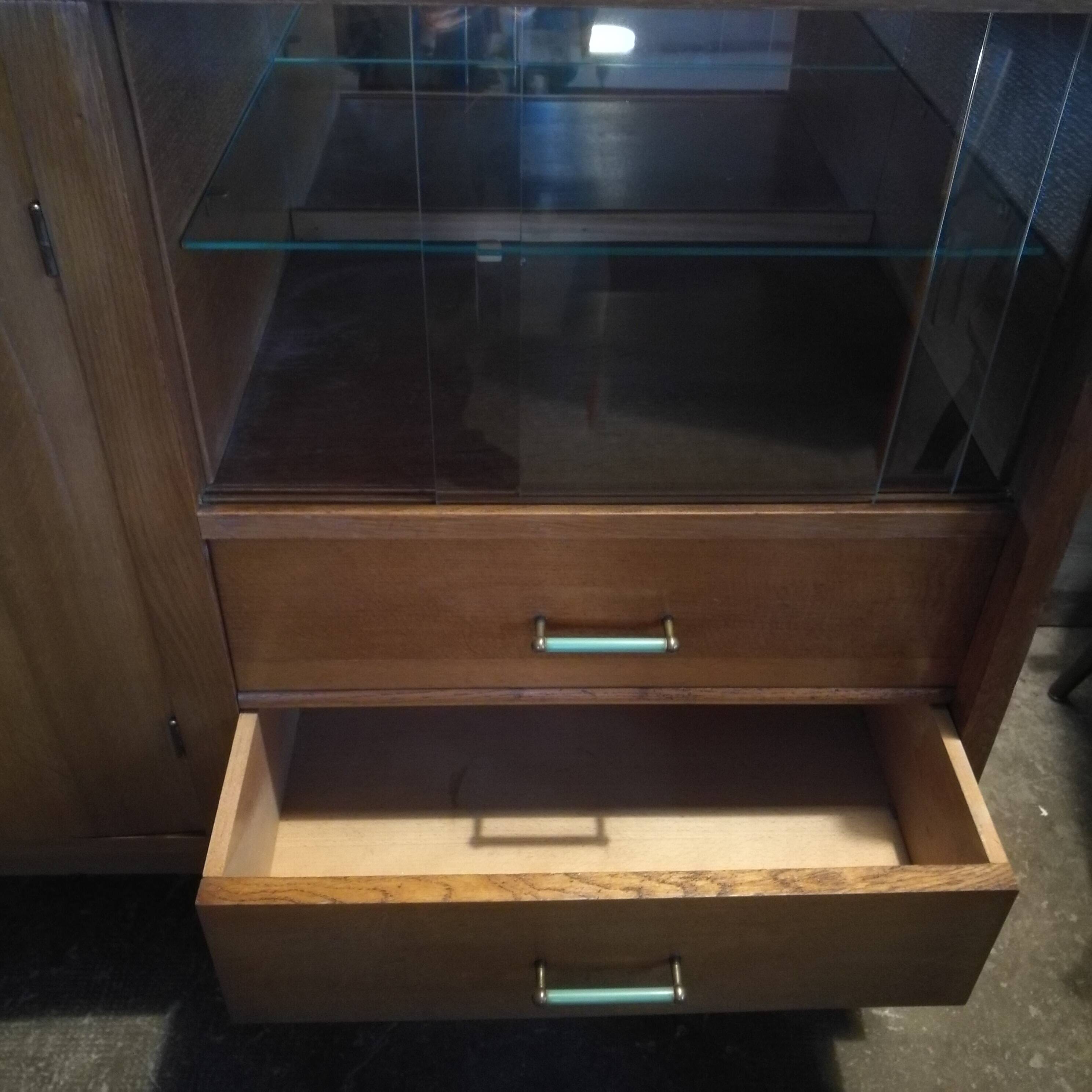 Large vintage sideboard 1950 compass feet