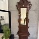 Antique oak carved coat stand, mirror and umbrella stand — late 19th century