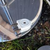 Lampadaire chrome 6 boules opalines