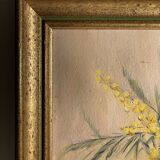 Old painting still life bouquet of flowers