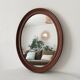 Miroir ovale en bois, années 60