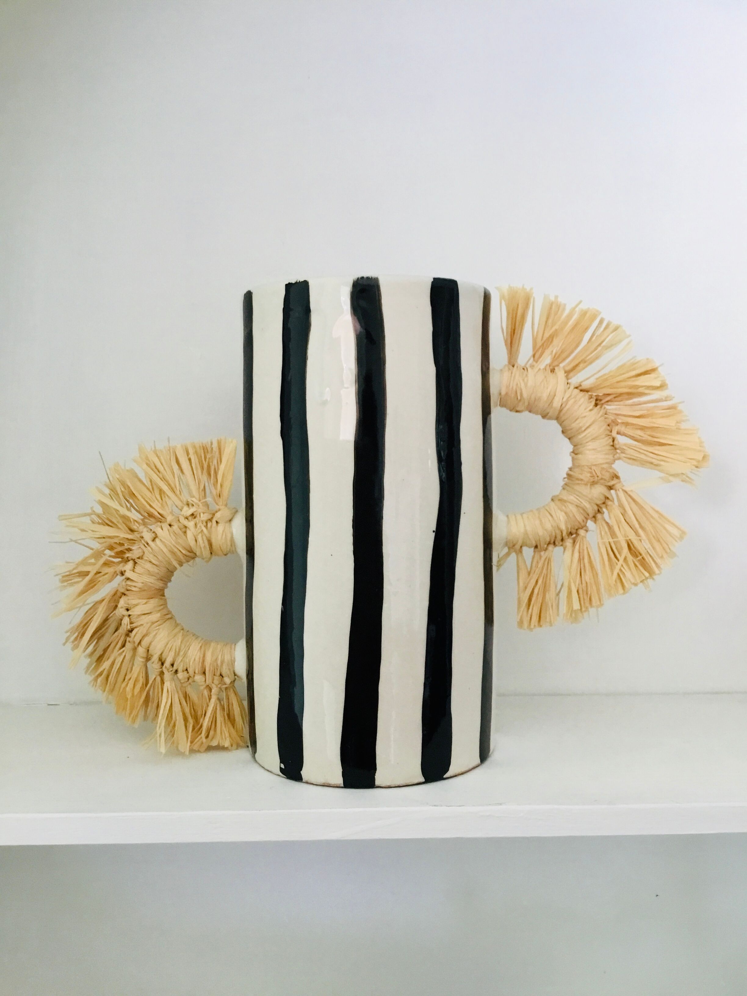 Black and white tube vase