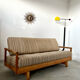 Old wooden sofa vintage brutalist design 60s