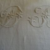 Trio of towels in linen monogrammed db