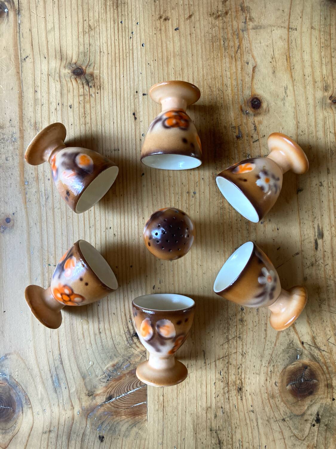 Egg cups and salt shakers