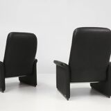Exceptional De Sede DS50 lounge chair in black leather, Switzerland ca. 1980