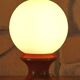 Table or bedside lamp orange wood and opaline vintage 70's hustadt