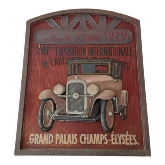 Publicité bois Exposition Automobile de Paris 1929