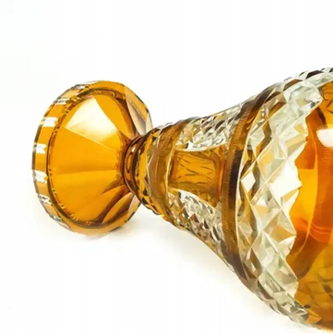 Vase, honey crystal, Poland, 1950s