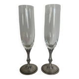 Deux coupes à champagne en cristal
