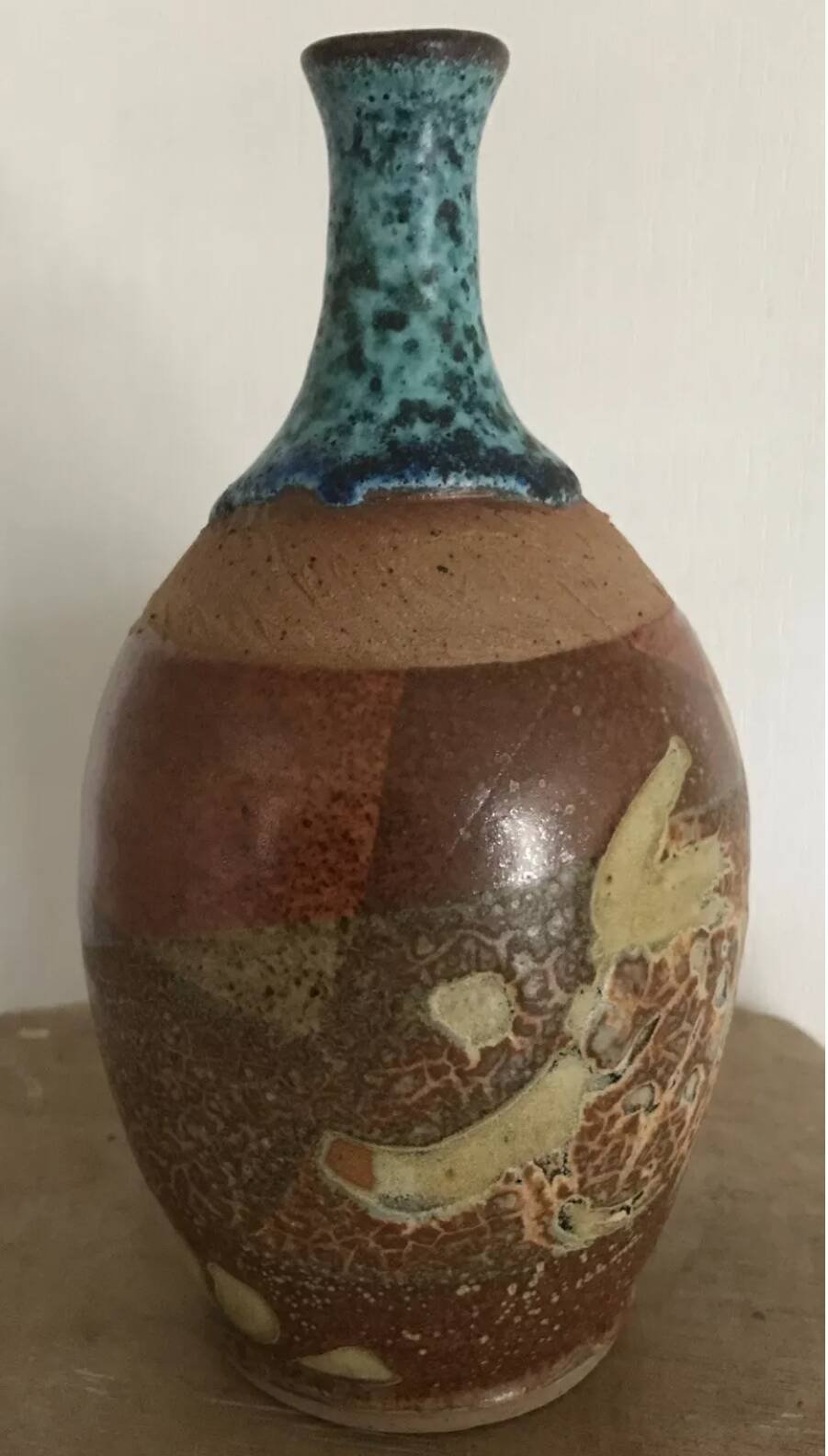 Stoneware vase with effect, unique piece signed by poteries des mostuéjouls