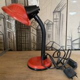 Desk lamp "Col de Cygne Aluminor Red Pop Art France - 1970 in Metal