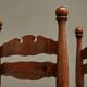 Set of 4 oak and bamboo chairs, 1950s.