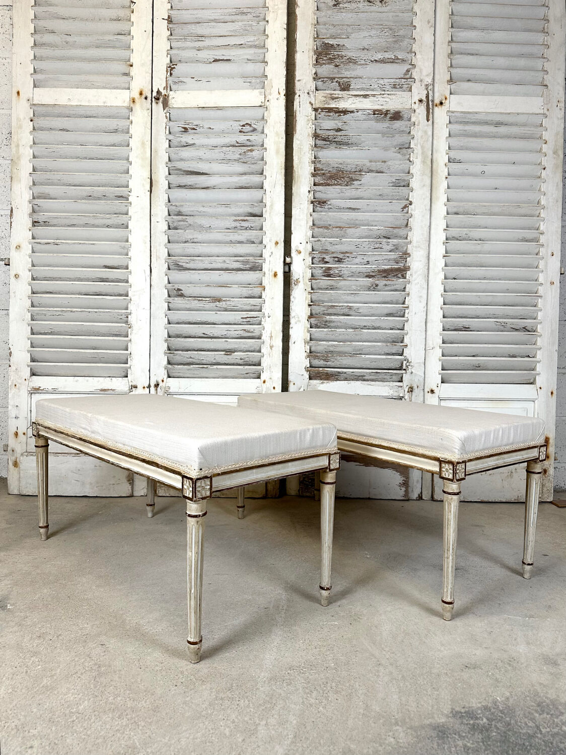 Pair of Louis XVI style benches