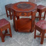 Coffee table (tea table) and stools x 4, 1960s.