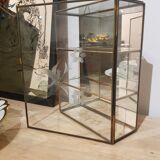 Ancienne boite à bijoux en verre et laiton