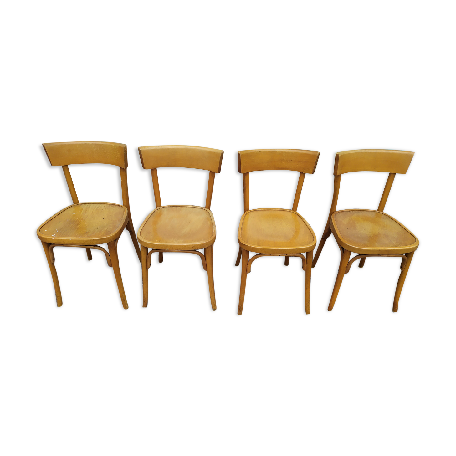 Lot de 4 chaises de bistrot en bois