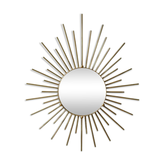 Vintage Sun Mirror in Brass – 1950s/60s Design