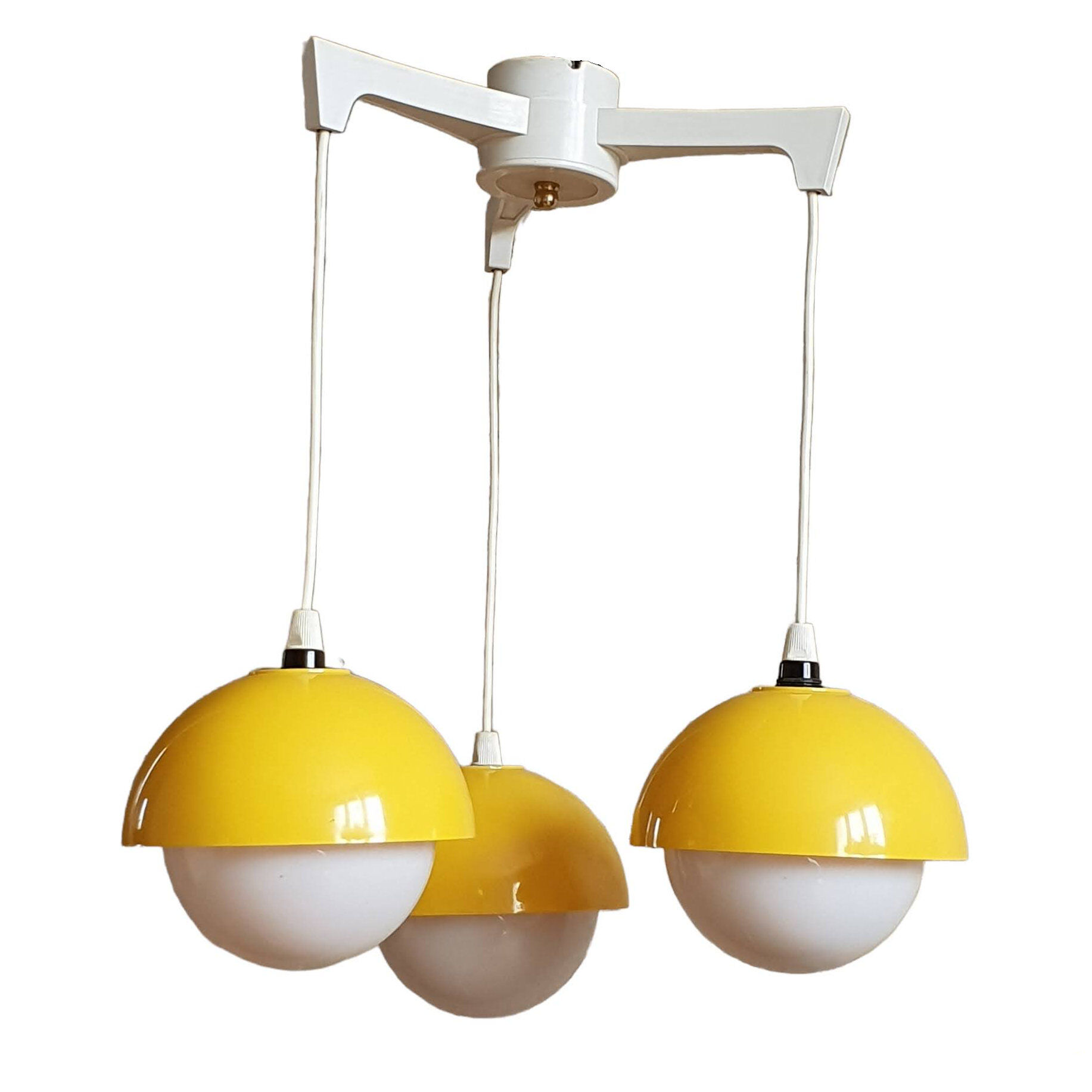 Vintage yellow pendant lamp 1970