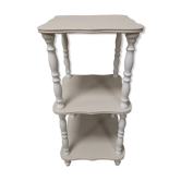 Sellette carrée patinée beige et blanc